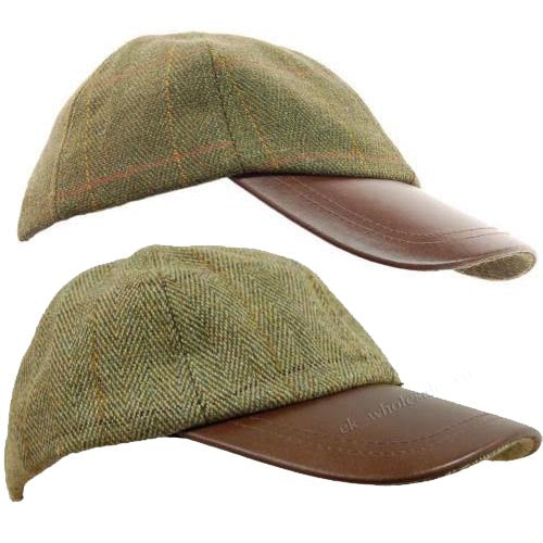 Tweed Leather Skip Hat